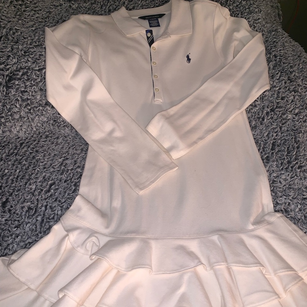 Ralph Lauren cream long sleeve girls dress